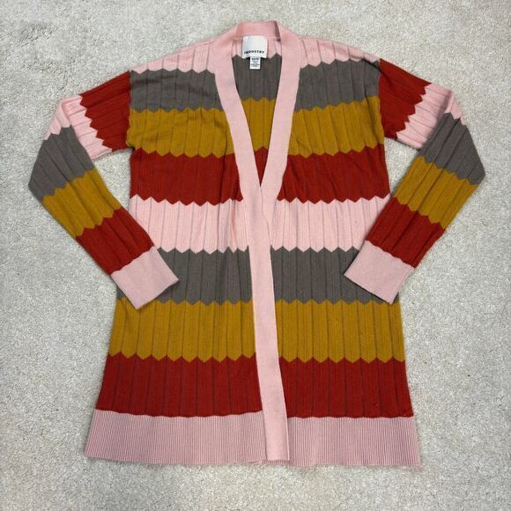 Industry Republic Clothing Chevron Stripe Open Front Cardigan Sweater Size XS